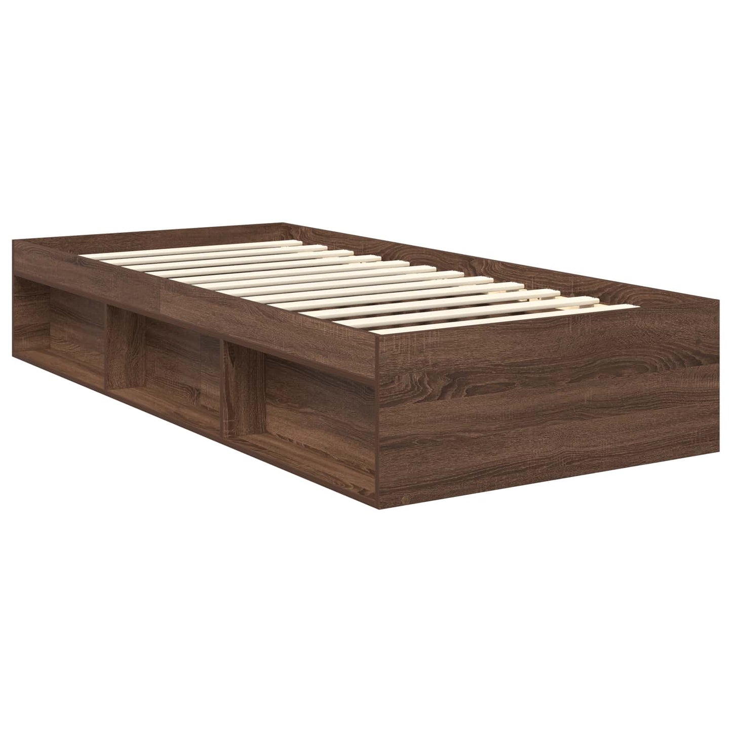 Struttura del letto con testiera Rovere Marrone 90 x 200 cm