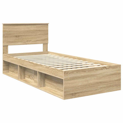 Struttura del letto Rovere Sonoma 75 x 190 cm Legno multistrato | homemem39