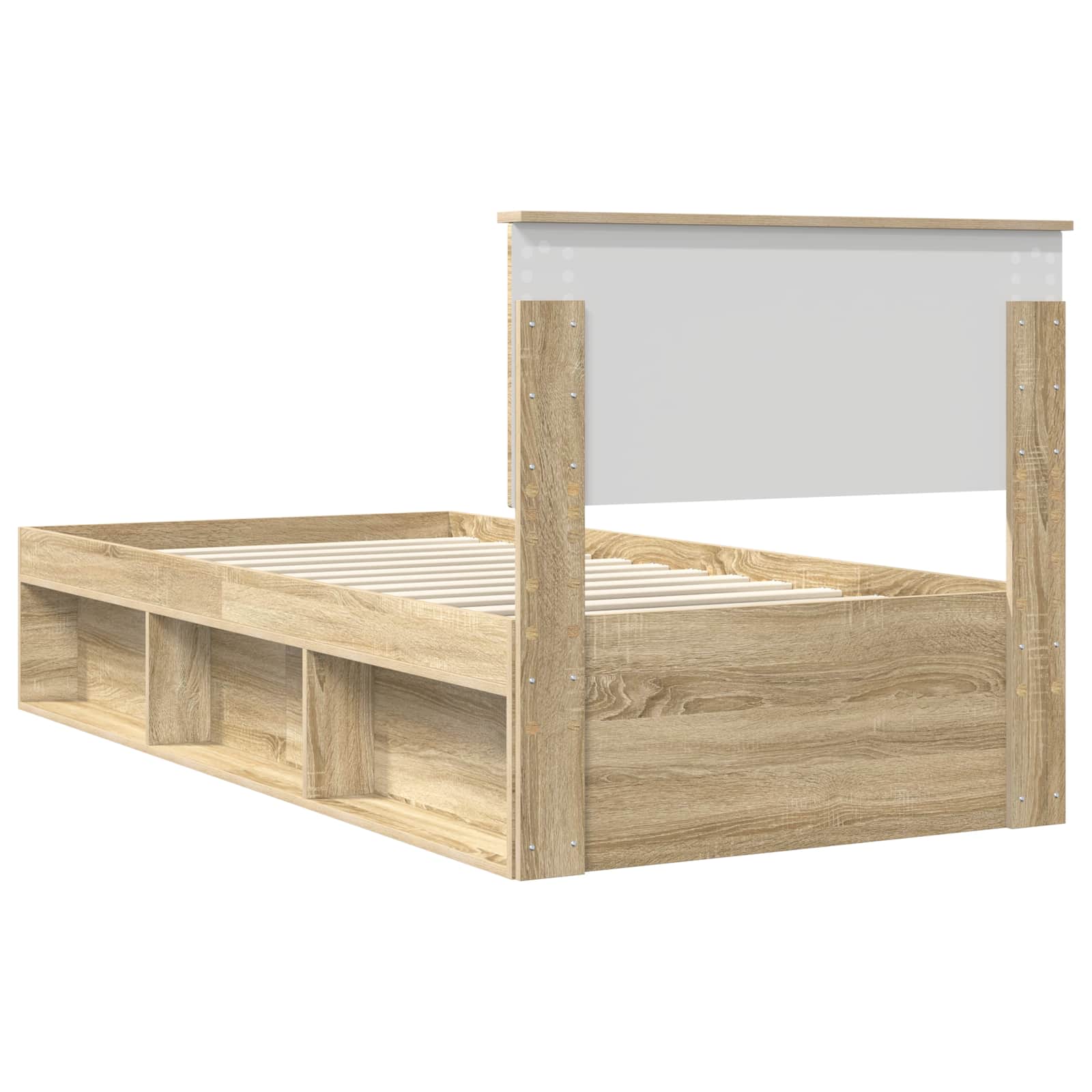 Struttura del letto Rovere Sonoma 75 x 190 cm Legno multistrato | homemem39