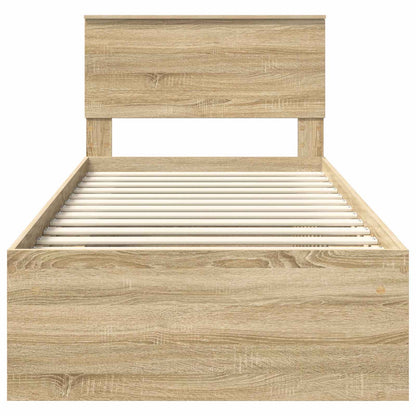 Struttura del letto Rovere Sonoma 75 x 190 cm Legno multistrato | homemem39