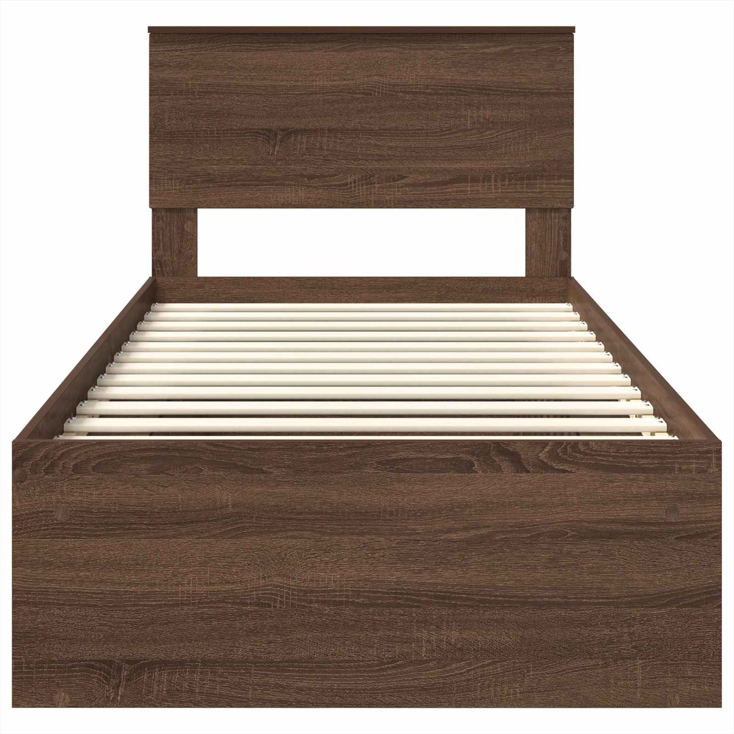 Struttura del letto con testiera Rovere Marrone 75 x 190 cm