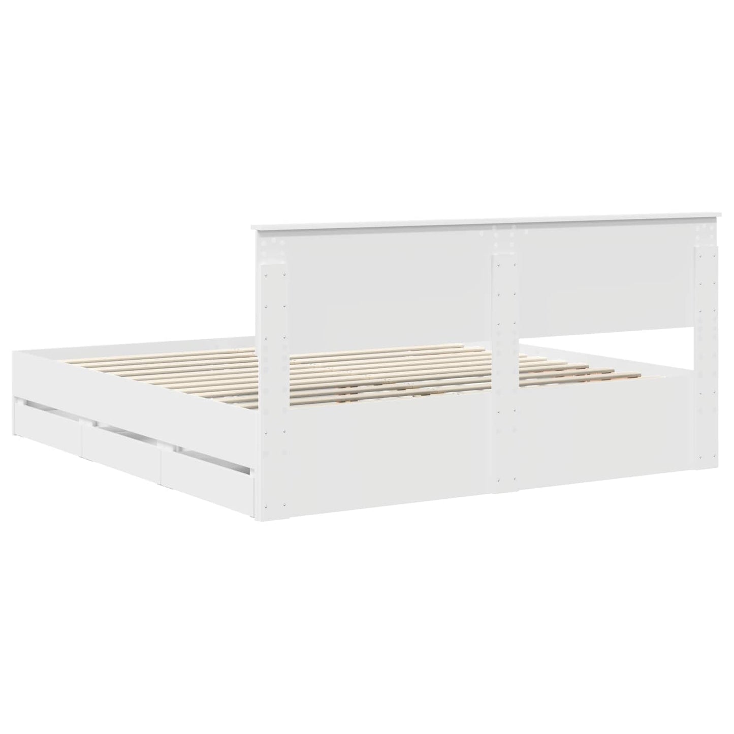 Struttura del letto Bianco 200 x 200 cm Legno Ingegnerizzato | homemem39