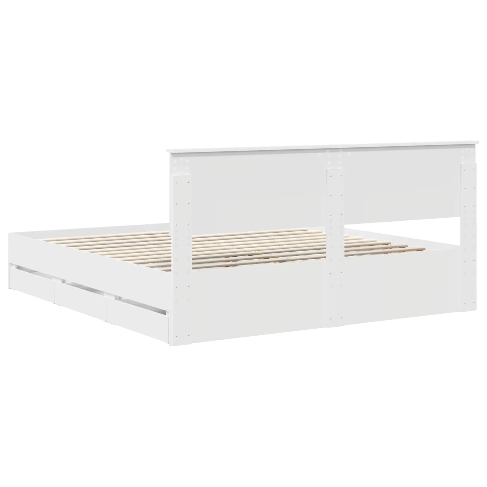 Struttura del letto Bianco 200 x 200 cm Legno Ingegnerizzato | homemem39