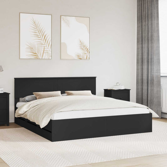 Struttura del letto Nero 200 x 200 cm Legno Ingegnerizzato