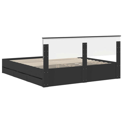 Struttura del letto Nero 200 x 200 cm Legno Ingegnerizzato | homemem39