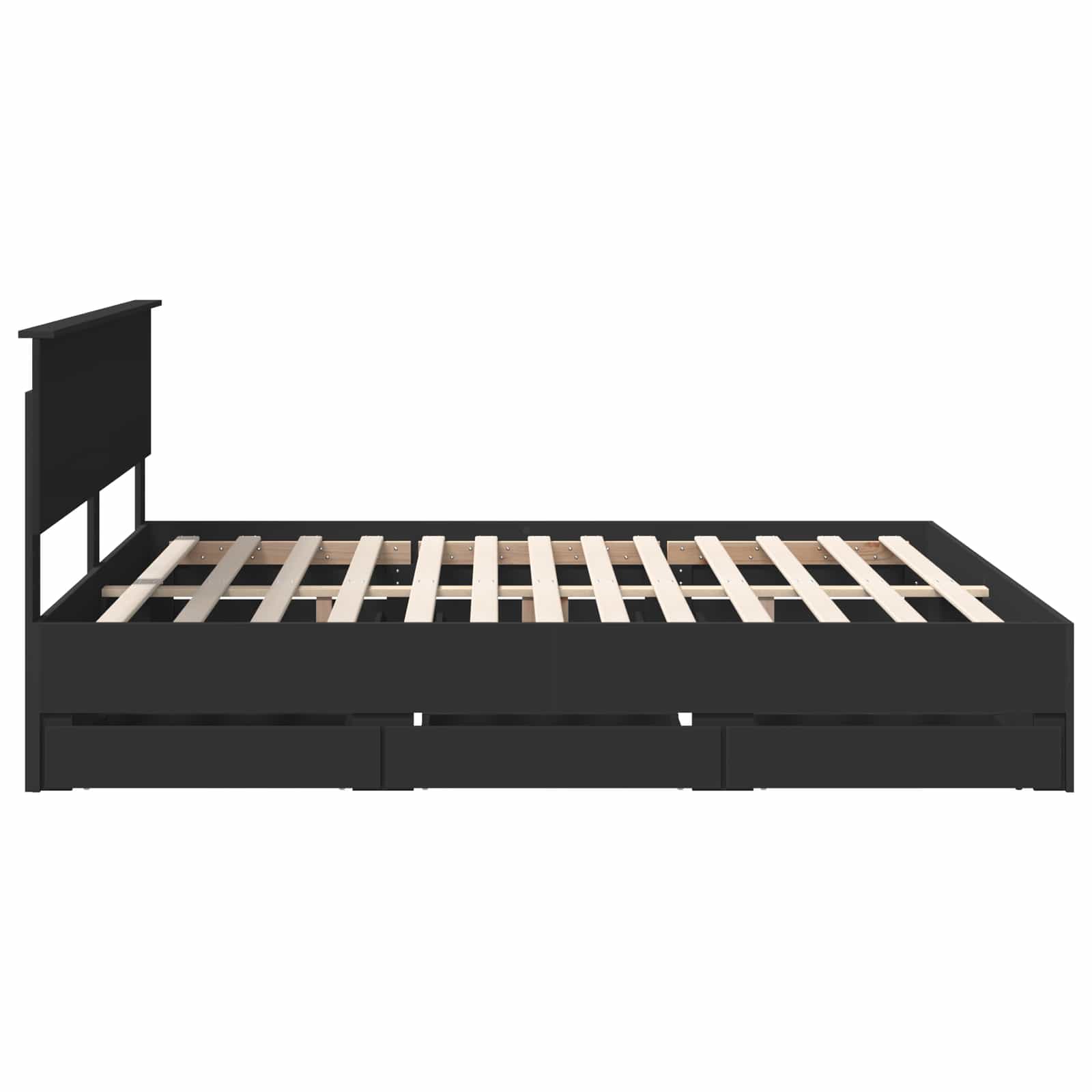 Struttura del letto Nero 200 x 200 cm Legno Ingegnerizzato | homemem39