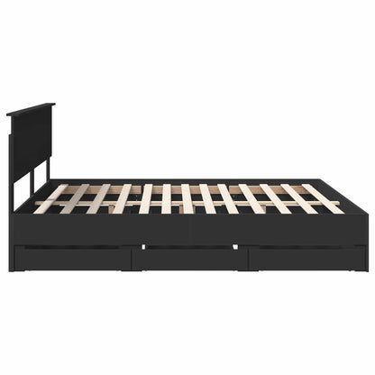 Struttura del letto Nero 200 x 200 cm Legno Ingegnerizzato | homemem39