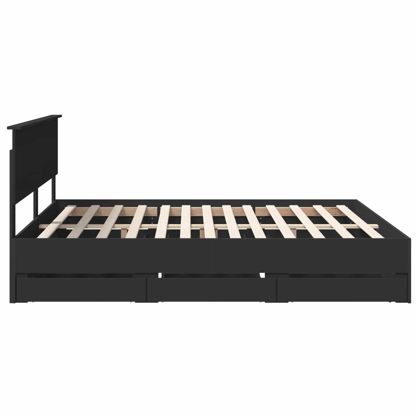 Struttura del letto Nero 200 x 200 cm Legno Ingegnerizzato