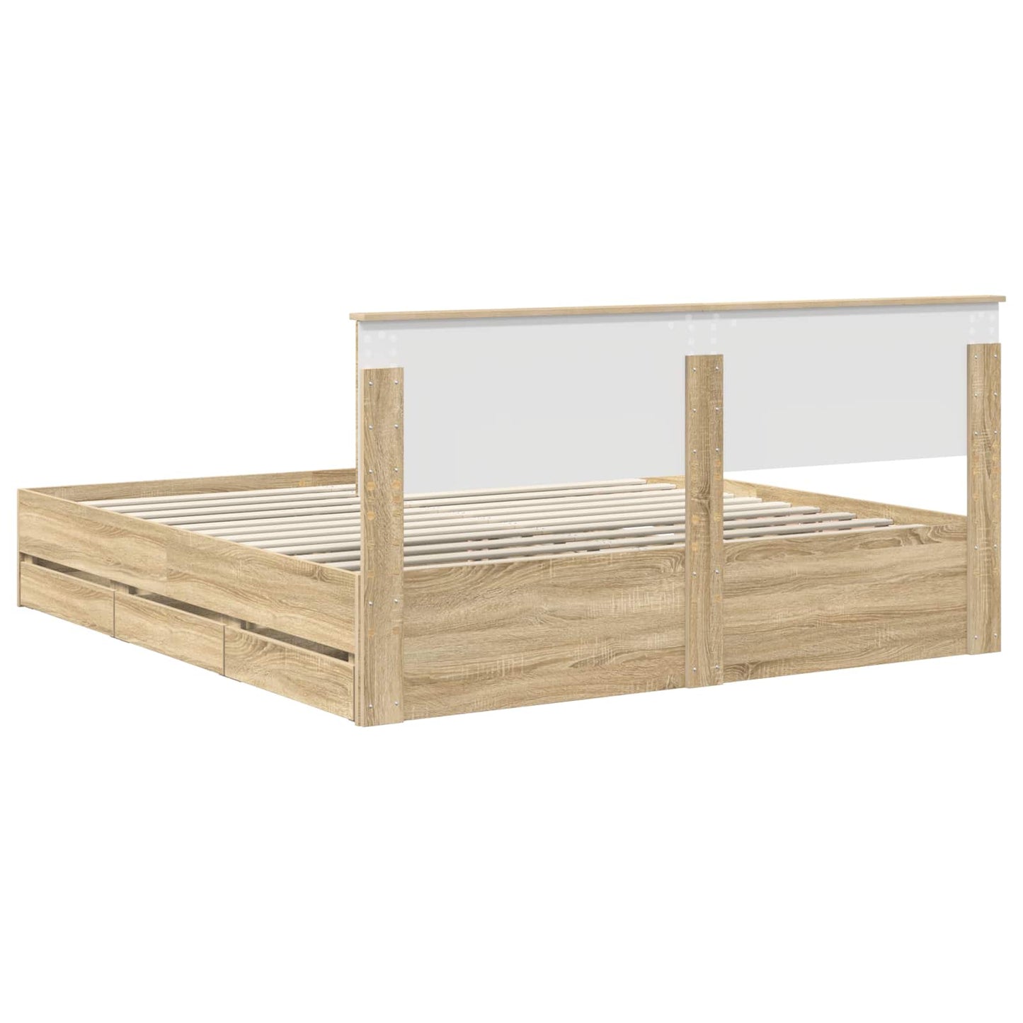 Struttura del letto con cassetto Rovere Sonoma 200 x 200 cm
