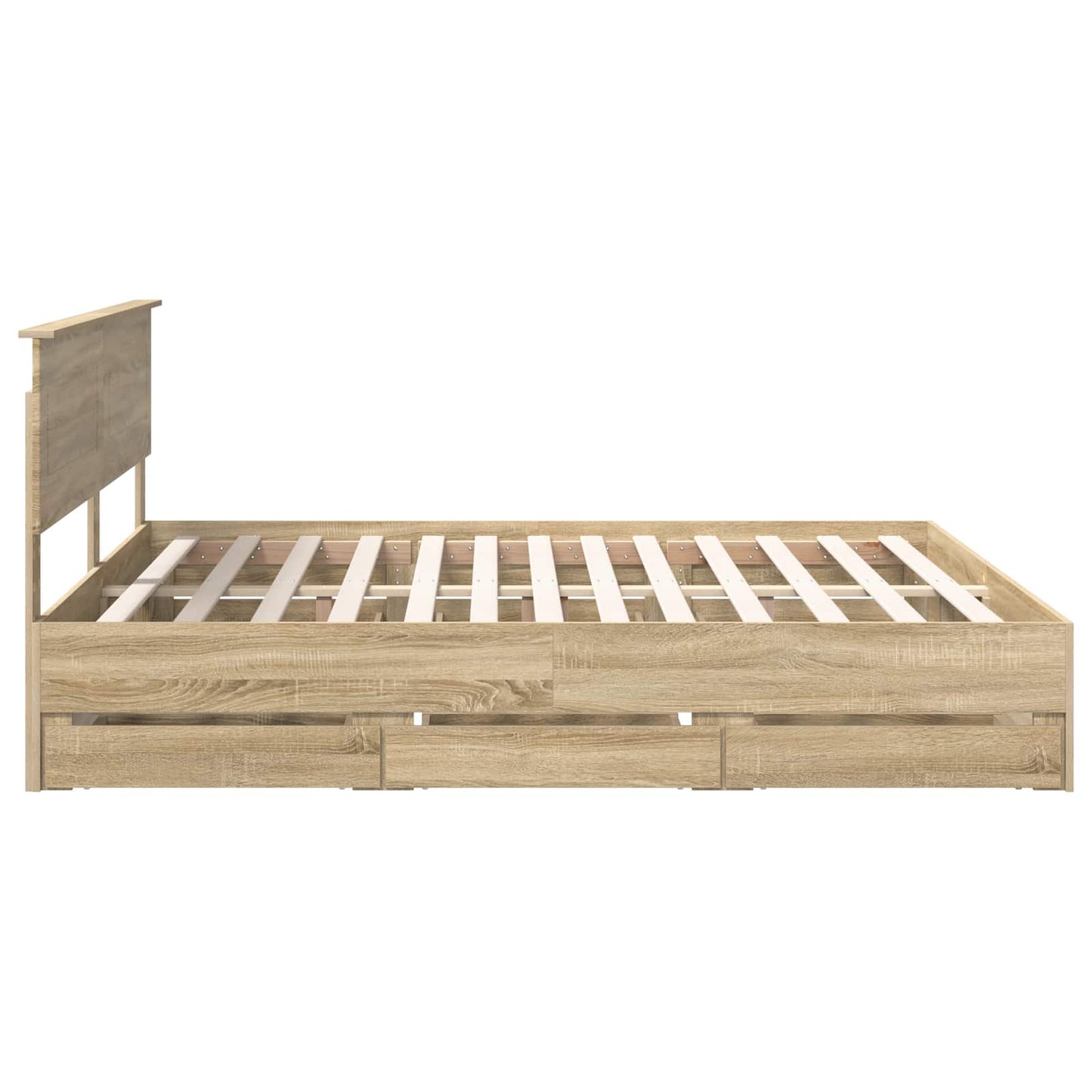 Struttura del letto con cassetto Rovere Sonoma 200 x 200 cm | homemem39
