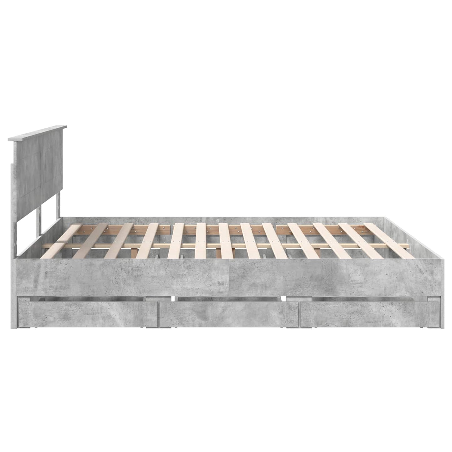 Struttura del letto con cassetto Grigio cemento 200 x 200 cm