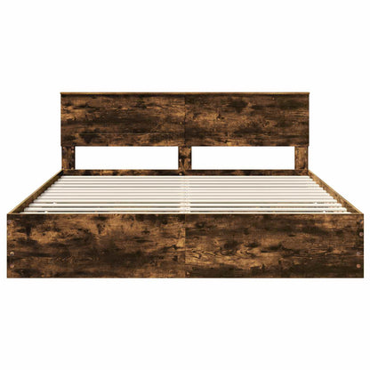 Struttura del letto con cassetto Rovere fumé 200 x 200 cm