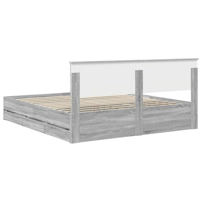 Struttura del letto con cassetto Grigio Sonoma 200 x 200 cm | homemem39