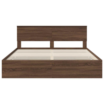 Struttura del letto con cassetto Rovere Marrone 200 x 200 cm