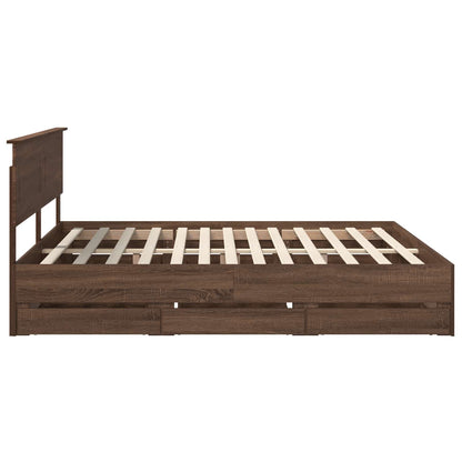 Struttura del letto con cassetto Rovere Marrone 200 x 200 cm