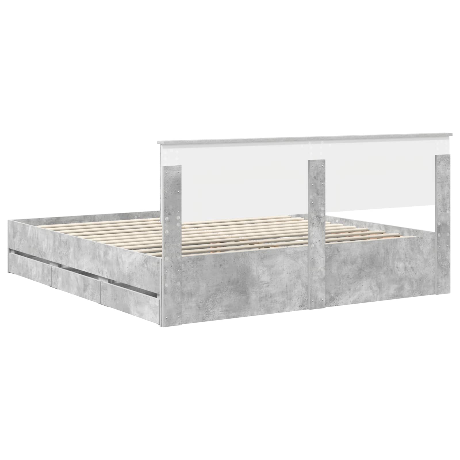 Struttura del letto con cassetto Grigio cemento 180 x 200 cm | homemem39