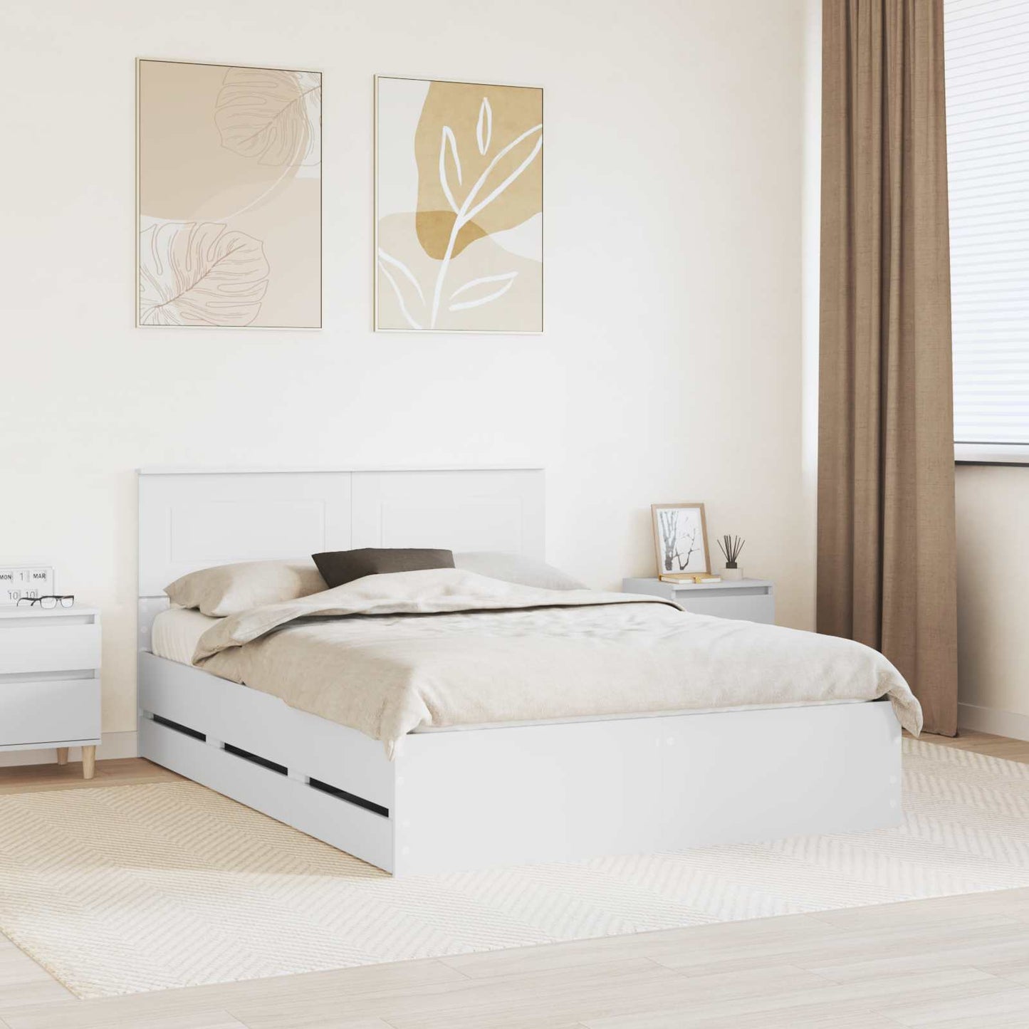 Struttura del letto Bianco 160 x 200 cm Legno Ingegnerizzato | homemem39
