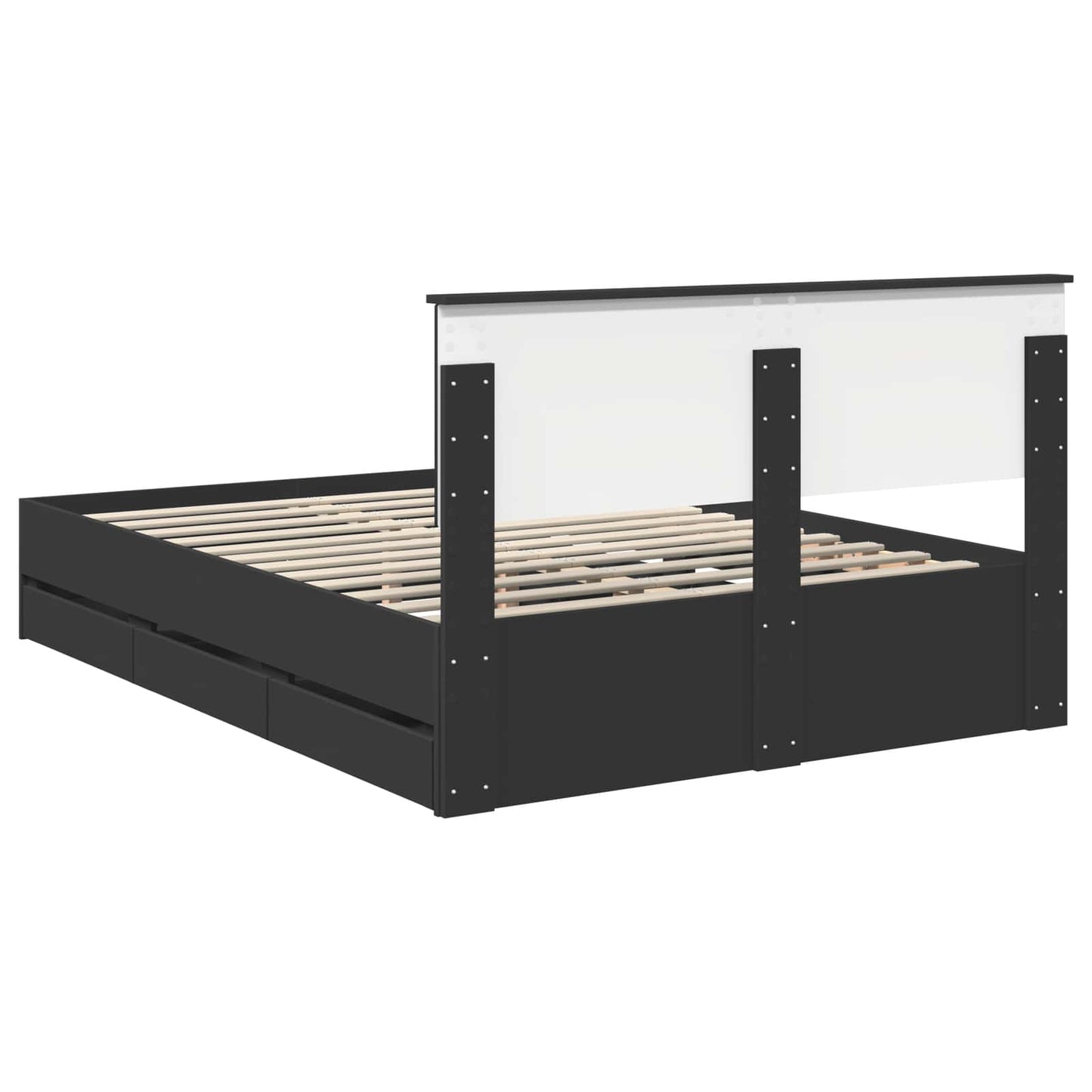 Struttura del letto Nero 160 x 200 cm Legno Ingegnerizzato | homemem39
