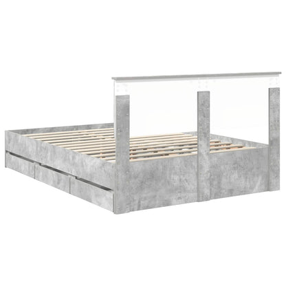 Struttura del letto con cassetto Grigio cemento 160 x 200 cm | homemem39