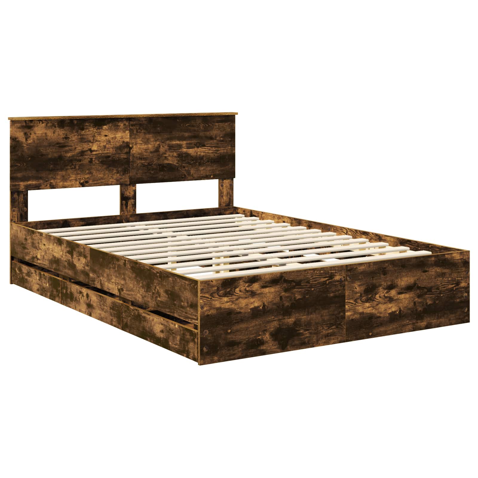 Struttura del letto con cassetto Rovere fumé 160 x 200 cm | homemem39