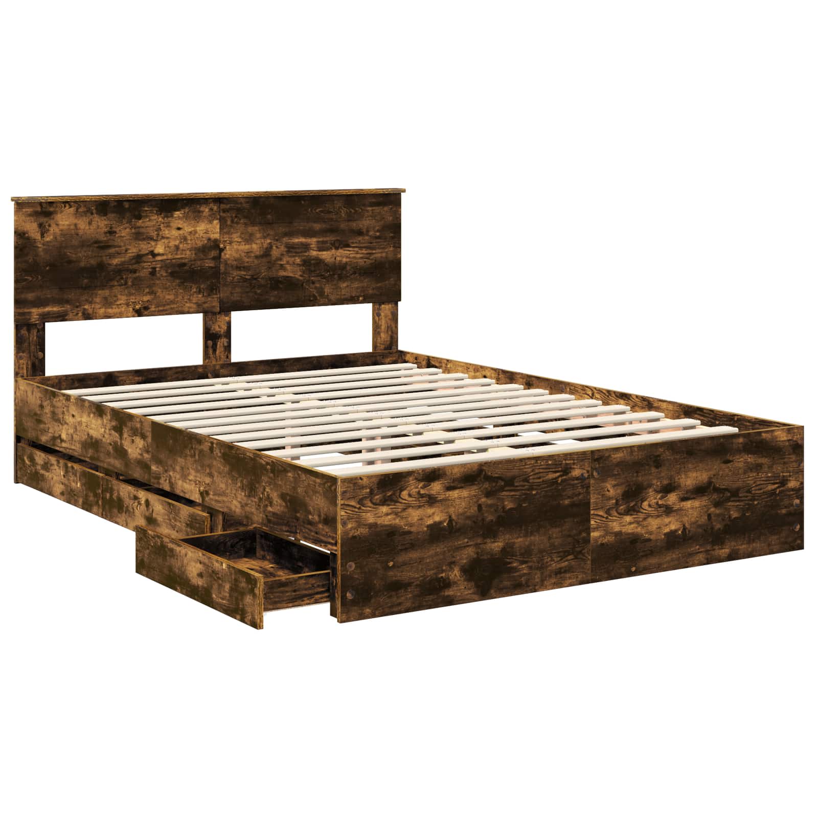 Struttura del letto con cassetto Rovere fumé 160 x 200 cm | homemem39