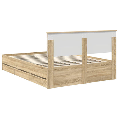 Struttura del letto con cassetto Rovere Sonoma 150 x 200 cm | homemem39