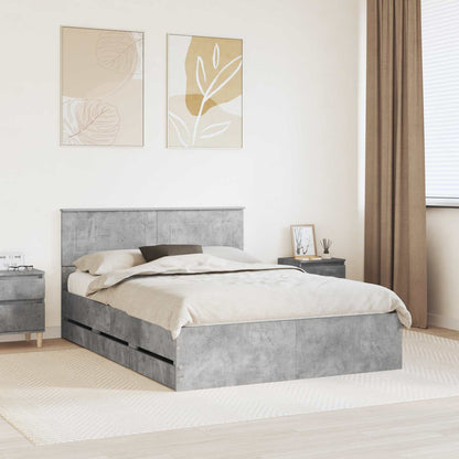 Struttura del letto con cassetto Grigio cemento 150 x 200 cm