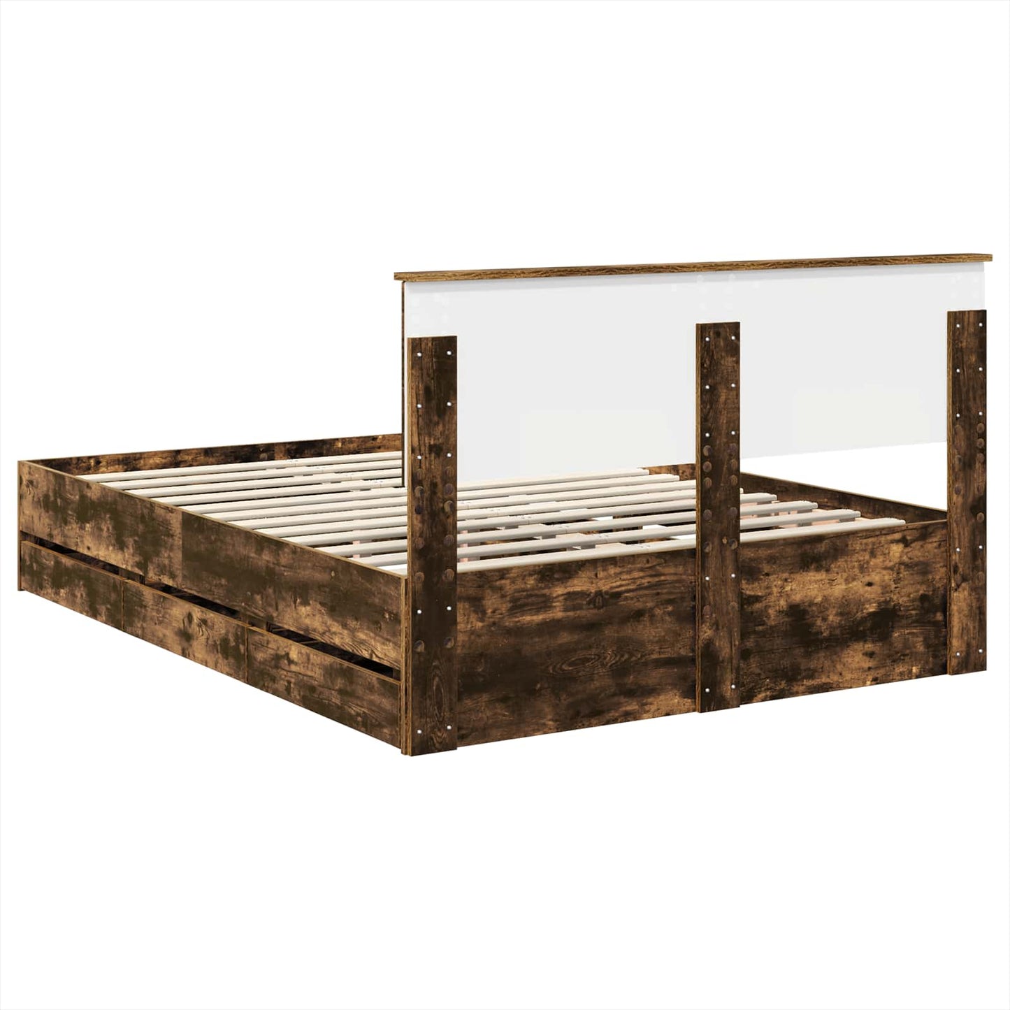Struttura del letto con cassetto Rovere fumé 150 x 200 cm | homemem39