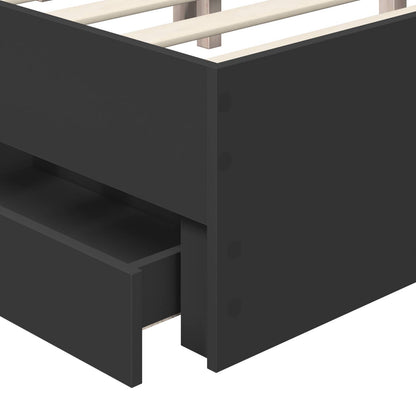 Struttura del letto Nero 140 x 200 cm Legno Ingegnerizzato