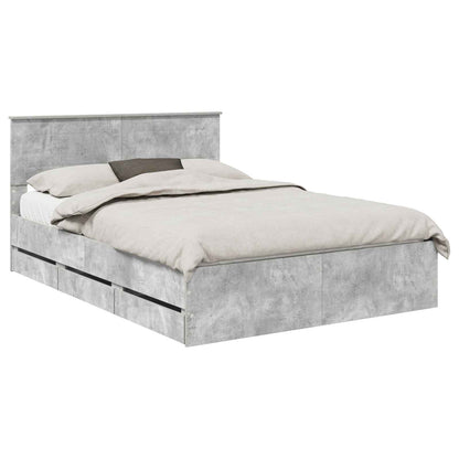 Struttura del letto con cassetto Grigio cemento 140 x 200 cm
