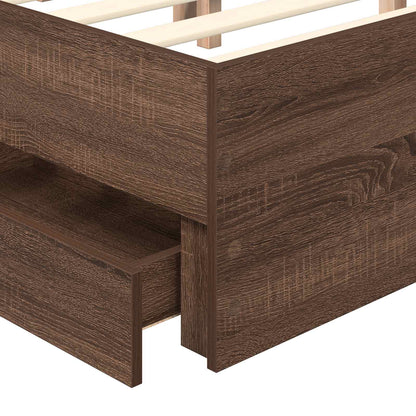 Struttura del letto con cassetto Rovere Marrone 135 x 190 cm