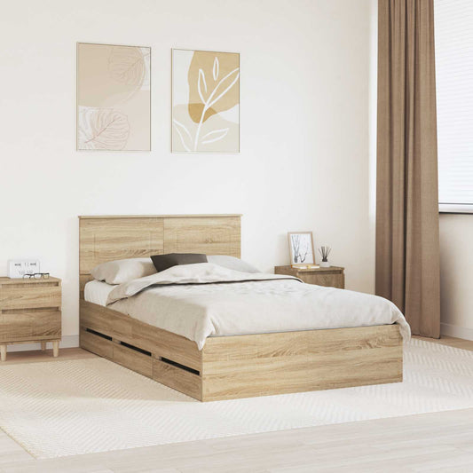 Struttura del letto con cassetto Rovere Sonoma 120 x 190 cm