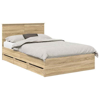 Struttura del letto con cassetto Rovere Sonoma 120 x 190 cm