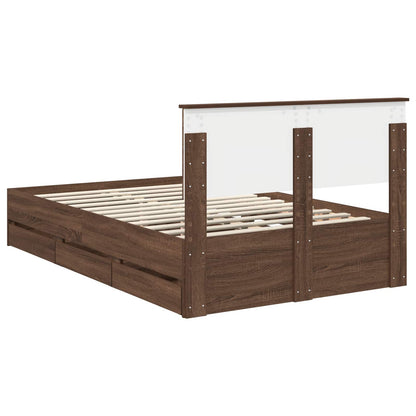 Struttura del letto con cassetto Rovere Marrone 120 x 190 cm | homemem39