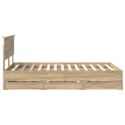 Struttura del letto con cassetto Rovere Sonoma 120 x 200 cm | homemem39