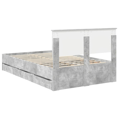 Struttura del letto con cassetto Grigio cemento 120 x 200 cm