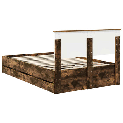 Struttura del letto con cassetto Rovere fumé 120 x 200 cm | homemem39