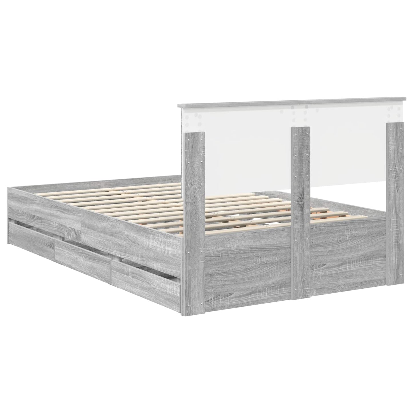 Struttura del letto con cassetto Grigio Sonoma 120 x 200 cm