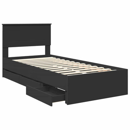 Struttura del letto Nero 100 x 200 cm Legno Ingegnerizzato