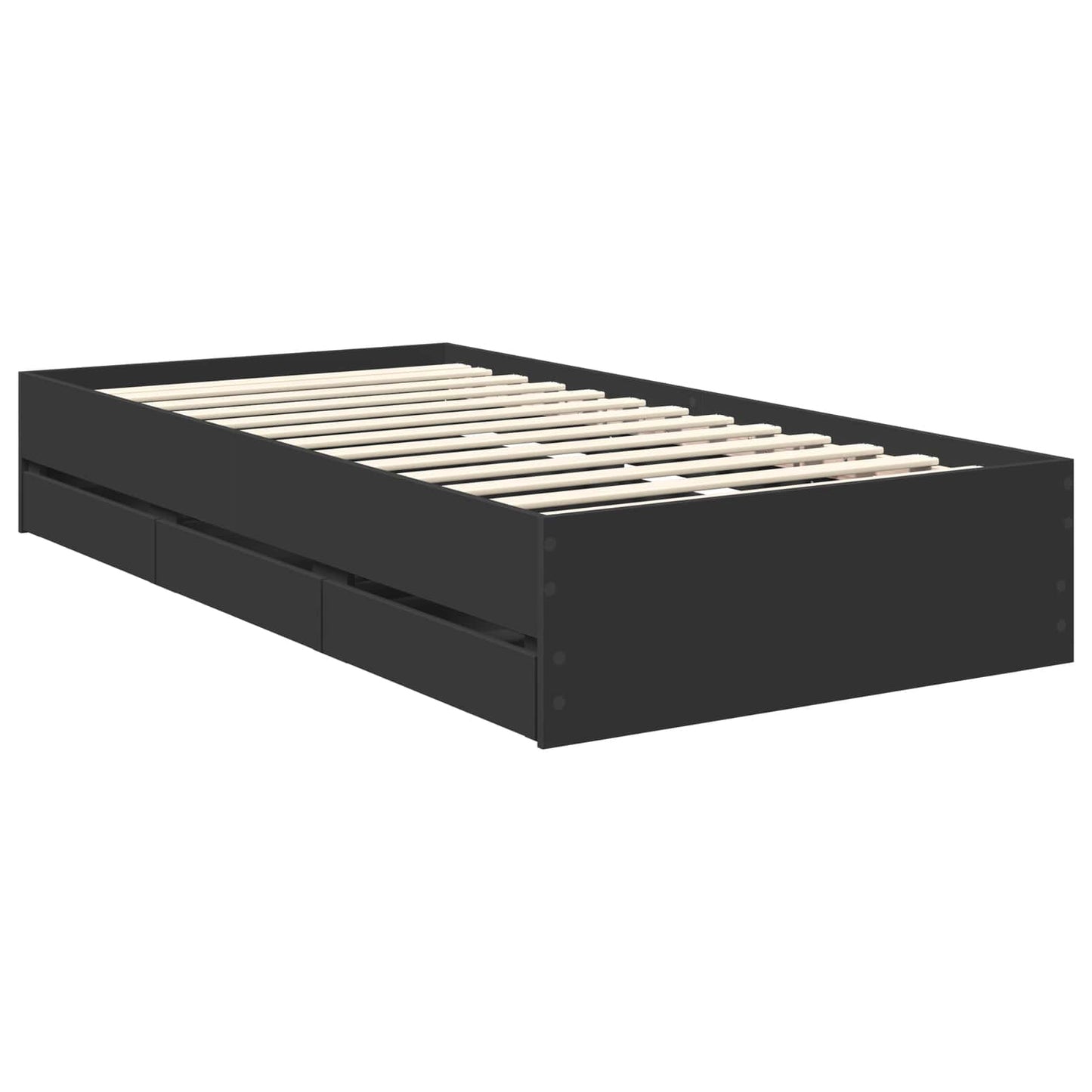 Struttura del letto Nero 100 x 200 cm Legno Ingegnerizzato