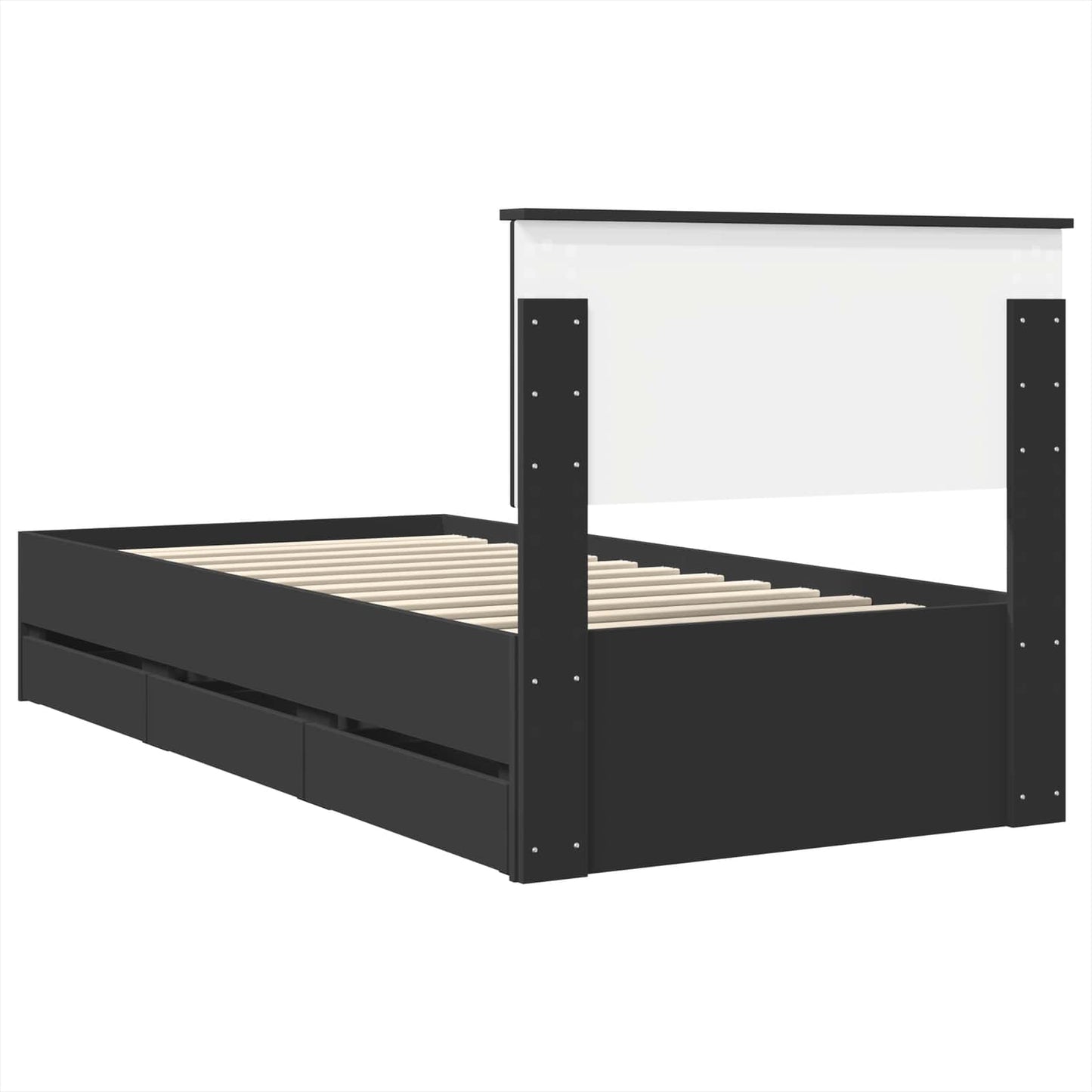 Struttura del letto Nero 100 x 200 cm Legno Ingegnerizzato | homemem39