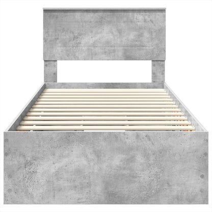 Struttura del letto con cassetto Grigio cemento 100 x 200 cm