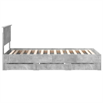 Struttura del letto con cassetto Grigio cemento 100 x 200 cm