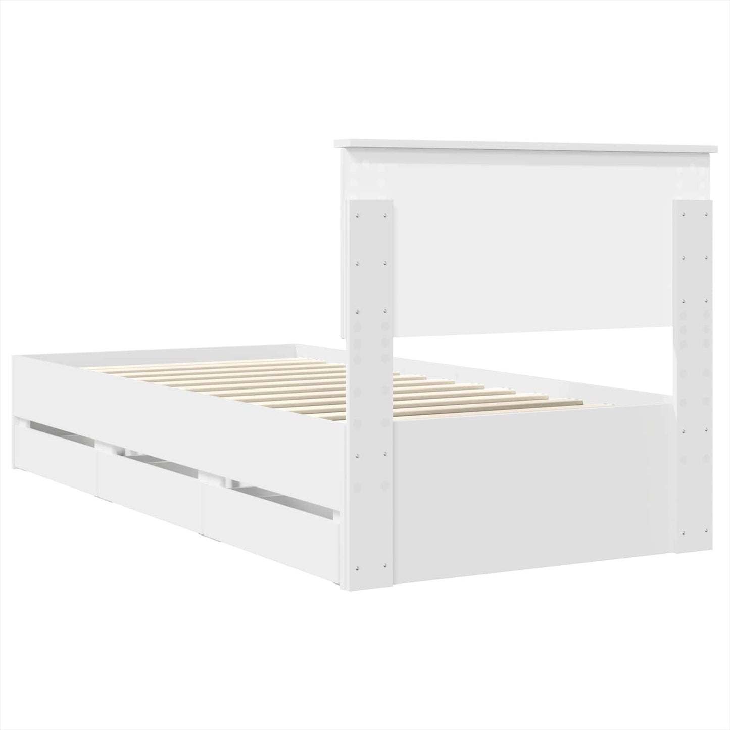 Struttura del letto Bianco 75 x 190 cm Legno Ingegnerizzato | homemem39
