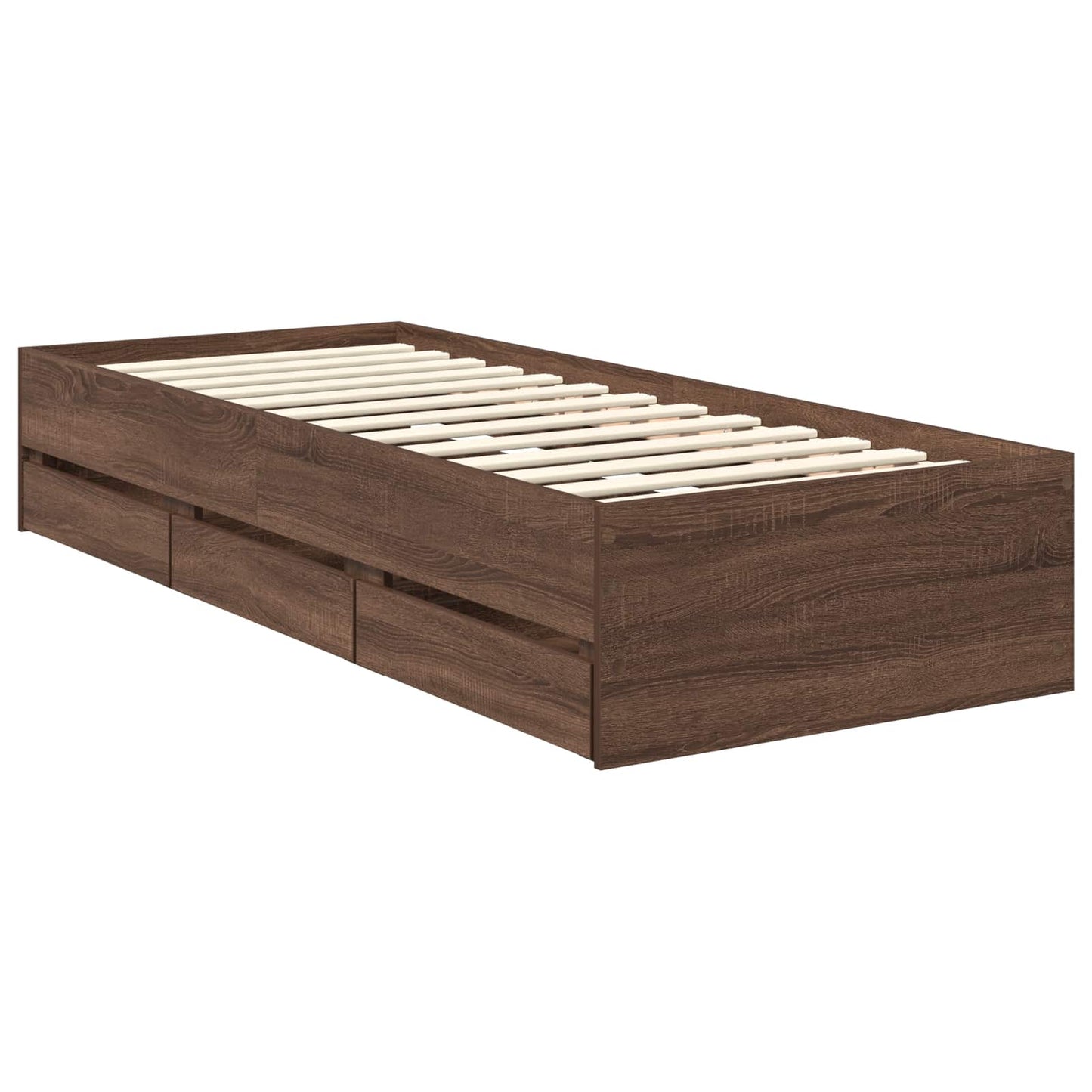 Struttura del letto con cassetto Rovere Marrone 75 x 190 cm