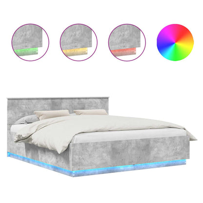 Struttura del letto con testiera Grigio cemento 200 x 200 cm