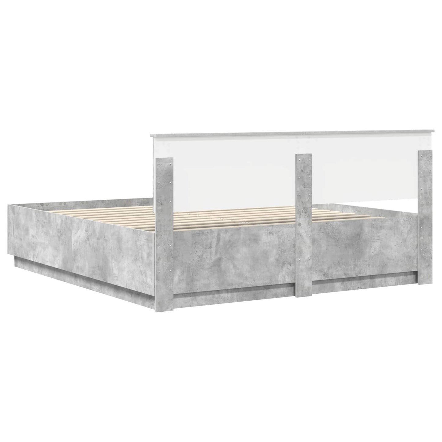 Struttura del letto con strisce LED Grigio cemento 200 x 200 cm | homemem39