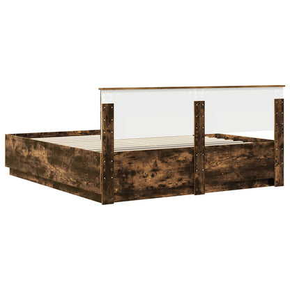 Struttura del letto Rovere fumé 200 x 200 cm Legno multistrato