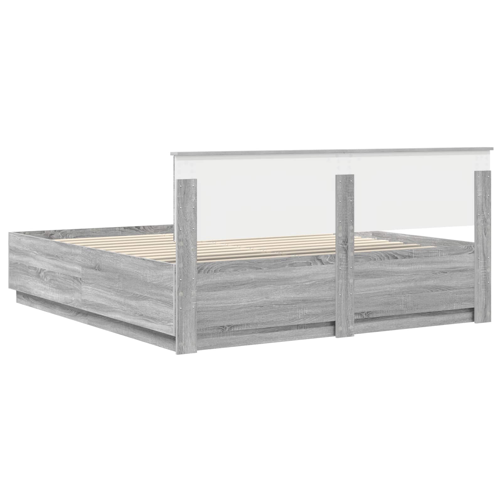 Struttura del letto con testiera Grigio Sonoma 180 x 200 cm | homemem39