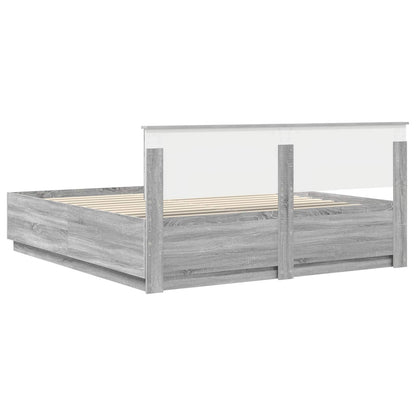 Struttura del letto con testiera Grigio Sonoma 180 x 200 cm | homemem39